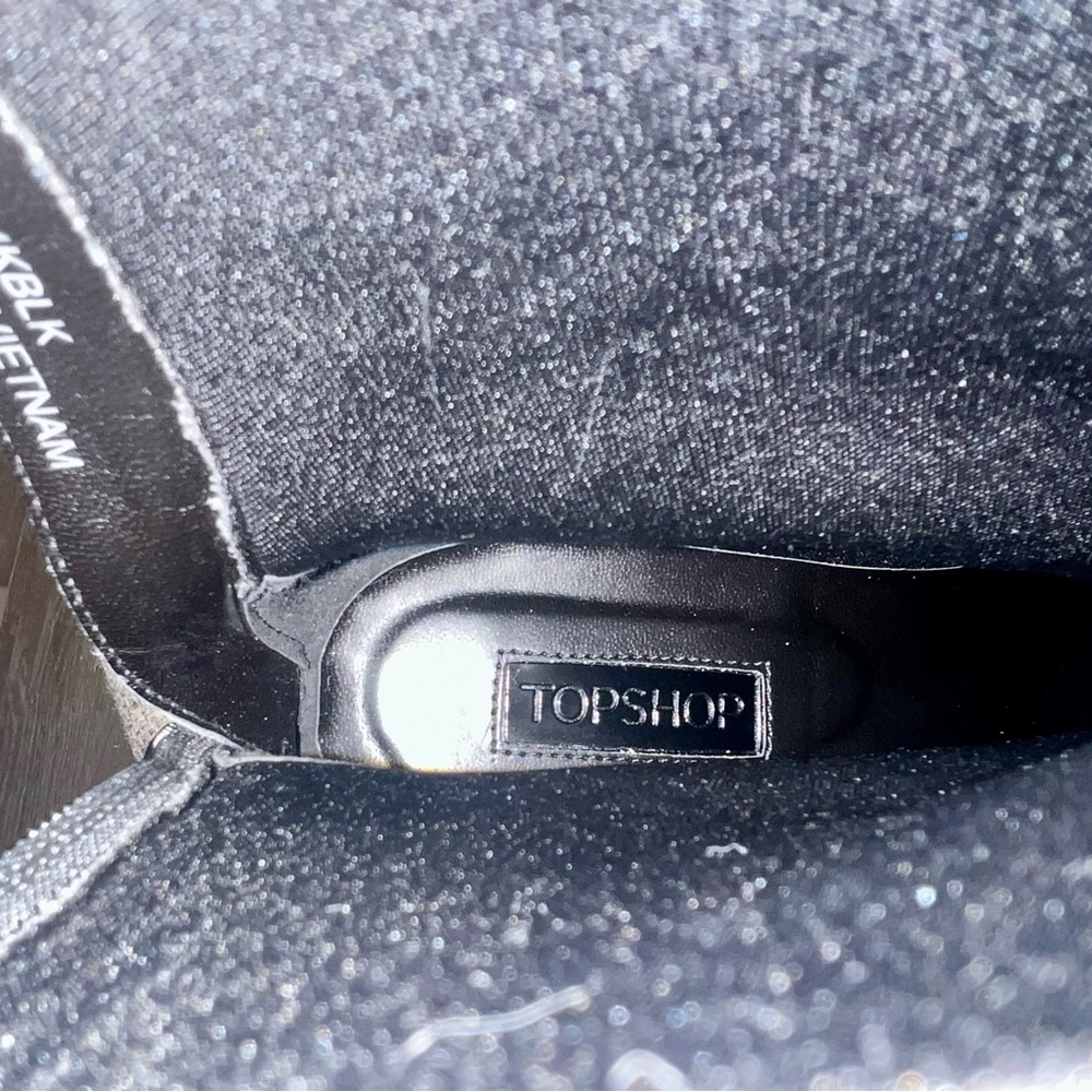 Topshop Black Suede Platform Boots - Picture 6 of 10